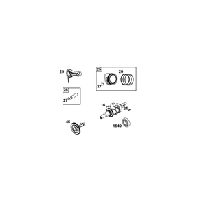 Engine >> Crankshaft Diagram and Parts List for 030732-00  Briggs and Stratton Generator